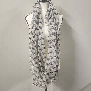 💘Retro Indi Navy Blue Black Elephant Infinity Lightweight Scarf by Mudd 27  x25